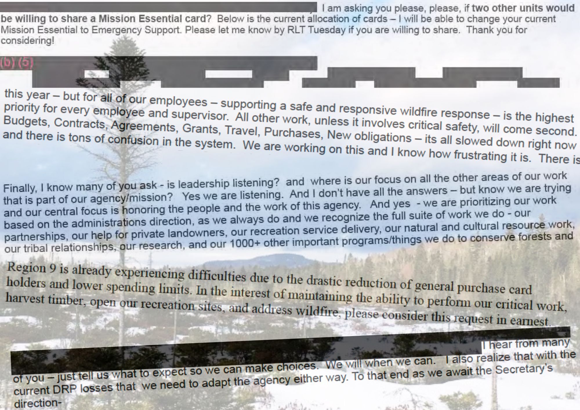 Pleading for routine purchases: Inside the chaos at the Forest Service in Vermont.